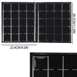 Uncle Paul 200 Pockets Coin Toss Scrapbook - Classic Collectible Large Capacity Coin Holder for Stamps, Medals, Badges, Black CS46BK01