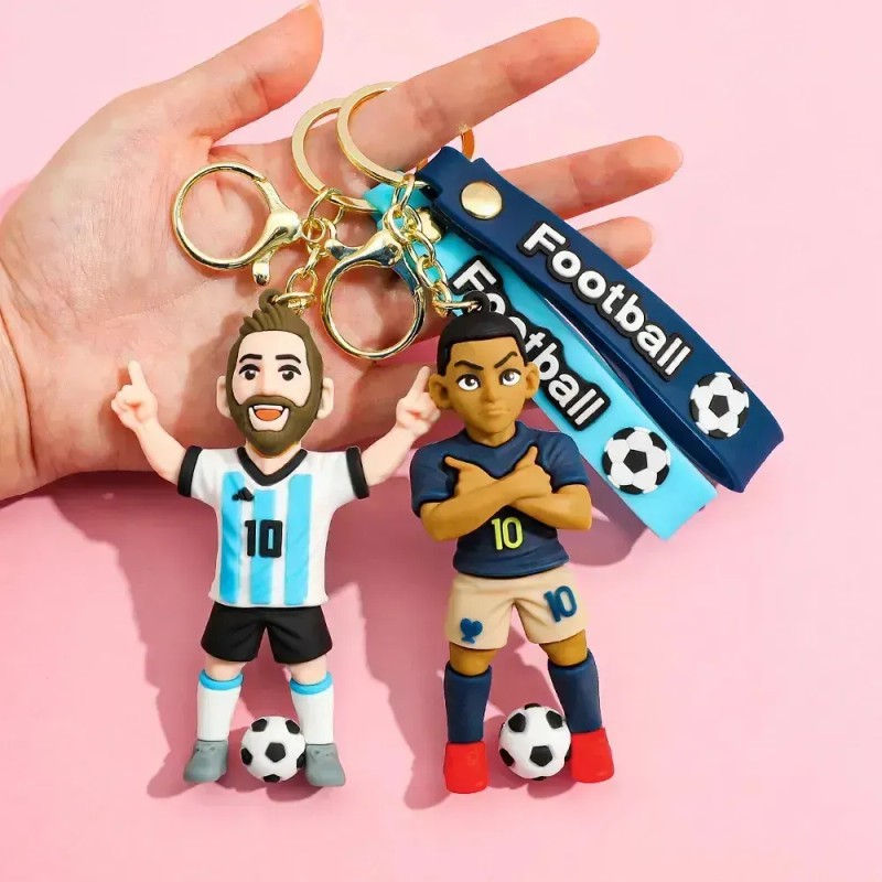 Cazcy Copa Mundial De Fútbol Estrella Llavero 4 Piezas Set