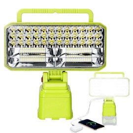 Cordless LED Work Light Compatible with Ryobi 18V Battery, 9'' Portable LED Shop Light 2 Modes with USB & Type-C Output, Outdoor Camping Mechanic Task Light(No Battery)
