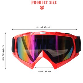 Eyeglasstor Dirt Bike Goggles for Men,Ski Goggle Women and Kids,Motorcycle ATV Goggle Adult Motocross Skiing Snow Goggles(Red)