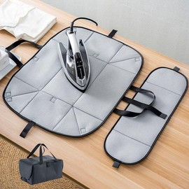 Portable Foldable Bag-Type Ironing Mat for Travel | Mini & Easy-to-Use | Perfect Gift Black