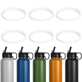 6pcs Seal Gasket Replacement for Thermoflask 16oz 24oz 32oz 40oz Water Bottle Parts Airtight with Straw Lid, Silicone O-Ring Sealing Cap Accessory (Not for Spout Lid and Chug Lid)