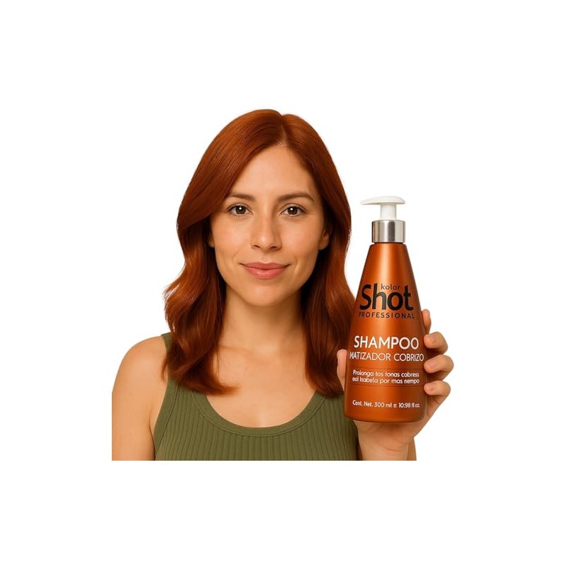 Shampoo Matizador Cobrizo para Cabello Teñido Realza y Prolonga Tonos