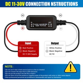 DC 12V/24V to DC 9V 2.5A/3A Voltage Converter DC 11-30V to 9V 2.5A/3A 27W Step-Down Converter Buck Converter for Automobile, Engines, LEDs etc