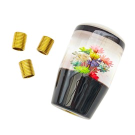 JINGLING Underwater Flower Shift Knob, Small, Short, Gear Knob, Crystal, 3.0 inches (7.5 cm), Universal for AT MT Cars, Compatible with Domestic Cars, Custom, 3 Types of Adapters, 1 Piece