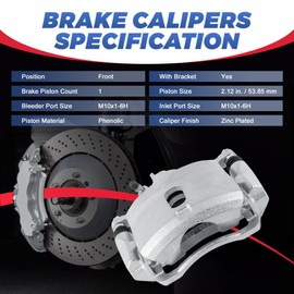 EVERESTWAY 2PCS Front Disc Brake Calipers Assembly with Bracket Compatible with 1996-2011 Honda Civic, Compatible with 1997 1998 1999 2000 Acura EL Driver and Passenger Side 19B1832 19B1833