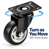 1.5-Inch Swivel Caster Wheel - No-Brake Plate-Mount Design for Furniture