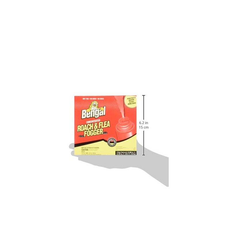 Bengal Chemical 55201 Roach and Flea Indoor Fogger, 3-2.7 oz.