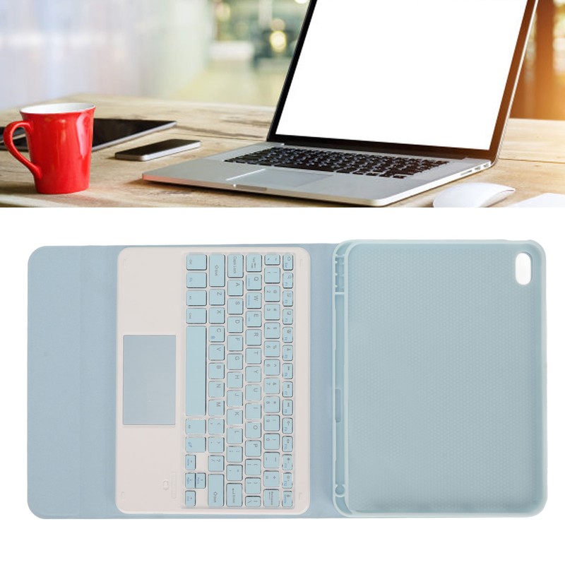 Tablet Case with Magnetic Keyboard Pencil Holder Touchpad for IOS