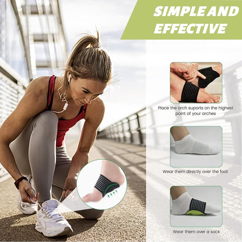 COYUN 2 Pairs Arch Support Padded Compression Support Relief Sleeves