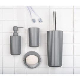 Allstar Minas Toilet Brush Holder Polypropylene 10 x 34 x 10 cm Grey