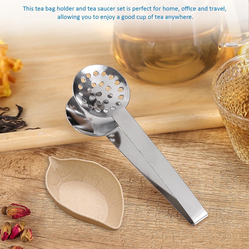 2 Tea Bag Clips, 2 Tea Saucers, Tea Press, Tea
