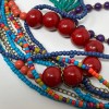 Noi Beaded Necklace Super Long Glass Wood and Chain Multi