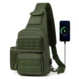 HUNTVP Tactical Chest Bag Men's Sling Bag Military Shoulder Bag Tactical Chest Bag MOLLE Crossbody Bag for Everyday Travel Hiking Camping