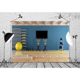 Loccor 5x4ft Yoga Equipment Backdrop Home Professional Indoor Gym Background Tapestry Birthday Party Decorations for Kids Fitness Blogger YouTube Video Recording Banner Photography Studio Props
