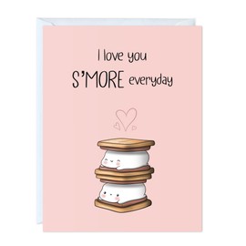 Anniversary Birthday Card for Her Him/Funny for Boyfriend Girlfriend/Husband Wife/Handmade Greeting Card (I Love You S'more)