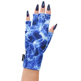 ManiGlovz Gel Nail Manicure Anti-UV and Sunblock Protection Shield Gloves - Water Resistant UV Gloves for Gel Manicures to use with UV and LED Dry Lamps (Making Waves Print)