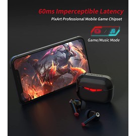 Hecate GM3 True Wireless Earbuds -60ms Low Latency - PixArt Bluetooth 5.0 Auto Pairing - IP55 Water Proof-Touch Enabled-White