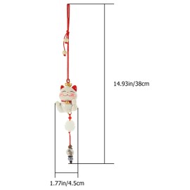 TOPPERFUN Colgante de Coche con Forma de Gato de La Suerte, Campana de Resina con Forma de Gato del Dinero, Maneki Neko Colgante para Espejo de Coche con Borla Decorativa de Paz y Fortuna