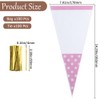 GORGECRAFT 100Pcs Cone Candy Bag Clear Triangle Dot Candy Pouches