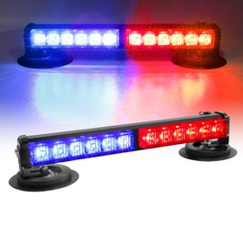 OPPBUY LED Rooftop Strobe Beacon Light Bar,Wireless Rechargeable Emergency Warning Strobe Light,17 Flashing Modes,High Brightness Red Blue Police Strobe Lights for 12/24V Truck Car,Waterproof
