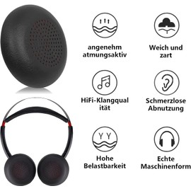 Poly Voyager Focus 2, Alriedy - Almohadillas de Repuesto compatibles con Plantronics Voyager Focus B825/1&2 UC, Blackwire 5200/5210/5220/7225, Backbeat Sense, 2 Unidades
