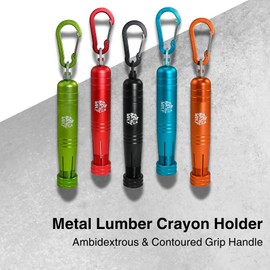 WOLF Metal Lumber Keel Crayon Holder | ½’’ Round or Hexagonal | Kio | Ambidextrous & Contoured Grip Handle | Construction Carpenter