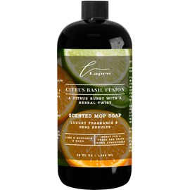 Lapew Citrus Basil Fusion Scented Mop Soap Concentrate 36 oz | Premium Fragranced Floor Cleaner | Streak-Free | Hard Floor Cleaning Solution | Eco Friendly | Made in USA (Lime Basil Mandarin)