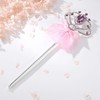 Lovelyshop Pink Diamond Metal Princess Wand with Bowknot for Kids