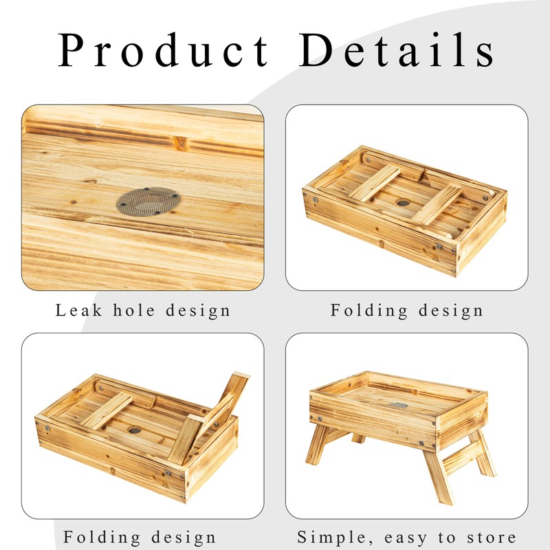 BalterFF Chicken Picnic Table Feeder Wood Feed Chicken Coop Accessories