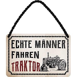schilderkreis24 - Tin signs, funny saying "Real Männer Fahren Traktor" decorative vintage sign, funny gift idea, 18 x 12 cm