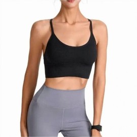 Yoga Bra Top Firm Sports Banded Top Women's Workout Bra 05.Navy/M