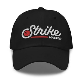 Funny Bowling Hat Strike Master Baseball Bowler Hat Dad Cap Black
