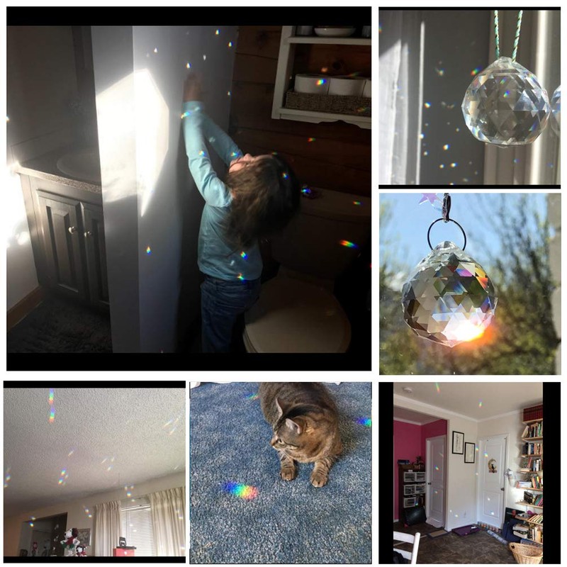JIHUI Crystal Prism Ball Window Suncatcher Rainow Maker 30mm/1.18 inches
