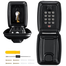 DYDHRER Key Safe with Number Code, 12 Digit Key Safe, Waterproof Key Box, Large Key Safe Outdoor, Wall-Mounted Key Safe for Home, Key Safe with Code for Office, Garage, School
