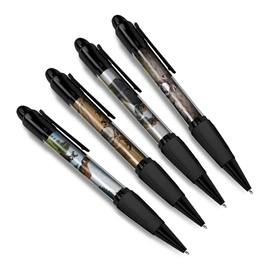 DV DESIGN Set of 4 Donkey Black Ballpoint Pens - Animals Foal Horse Farm Farming Farmer Friends Boys Girls Men Women Theme Pen #79371