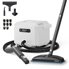 Steam Cleaner: 50s Fast Heat-up Steamer for Home Furniture Mattress Surface Bed Bathroom Tile Grout Hardwood Floor Cleaning White