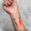 4 x 'Two Large Carrots ' Temporary Tattoos - Water