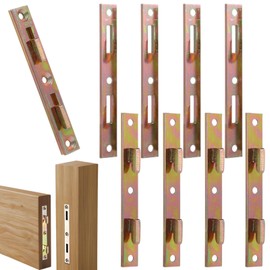 OMISTAR 4 Pairs Bed Rail Fasteners, Heavy Duty Rustproof Galvanized Metal Bed Rail Brackets, Secure Snap-in Design, 5 in Wooden Frame Connectors for Beds, Sofas, Planter Boxes