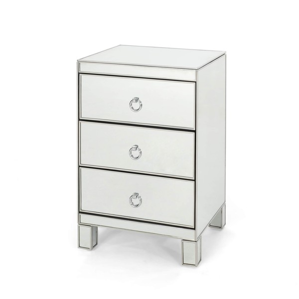 Christopher Knight Home Hedy Modern Mirrored 3 Drawer Cabinet
