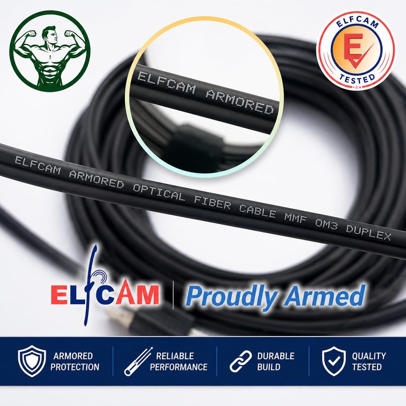 Elfcam® - 10m/32.8ft Outdoor and Indoor Shielded Armored Fiber Optic
