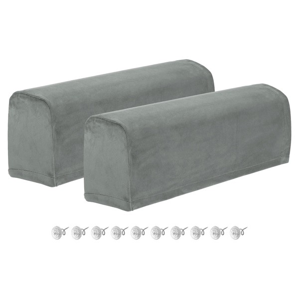sourcing map 2Pcs Stretch Armrest Covers, Polyester Soft Couch Armchair
