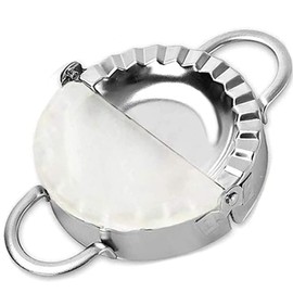 Stainless Steel Dumpling Empanada Ravioli Maker Press Pierogi Mold - Wonton Mould, Easy-tool for Dumpling Wrapper Dough Stamp Cutter Pastry Pie Making (Light Gray, 5 inch)