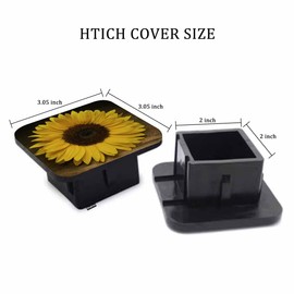 Beabes Rubber Hitch Tube Cover Sunflower, Bloom Sunflower Wooden Plank Standard 2" Trailer Hitch Receiver Covers for Man Woman, Tow Hitch Covers for Pickups Trucks Cars, Yellow
