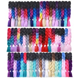 Silk-co Jumbo Braid Synthetic Hair 24inch Hair Braiding Extensions Premium Jumbo Braids [100g Black-Dark Blue]
