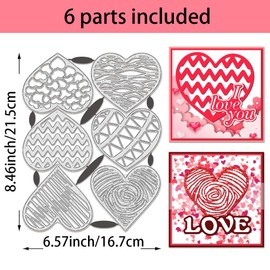 BENECREAT Love Heart Die Cuts for Card Making, Heart Carbon Steel Template Metal Embossing Cutting Dies for Paper Card Making DIY Scrapbooking Album Craft Home Decor
