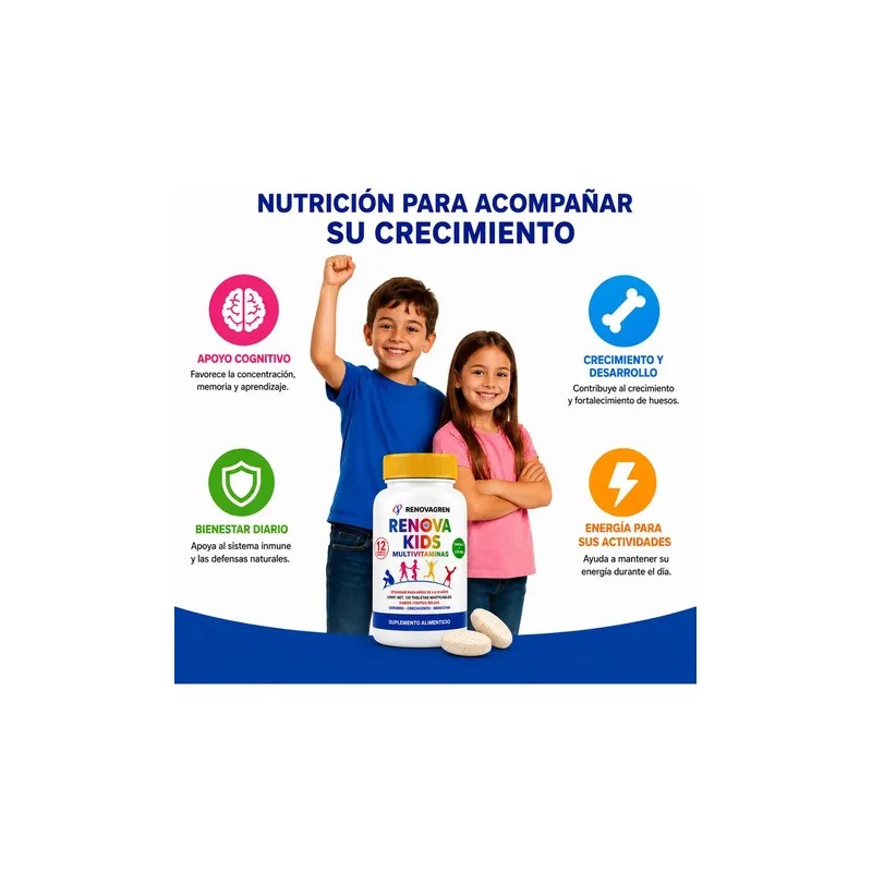 Multivitamínico Niños Años Omega Colina 120 Tablets Frutos Rojos