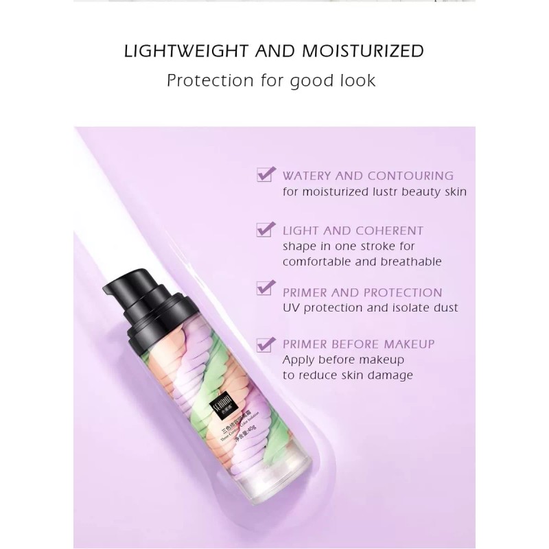 SENANA MARINA Base Maquillaje Corrige E Ilumina Tricolor Impermeable 40g