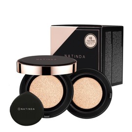 Natinda Aura Perfect Iron Woman Cover Cushion Smooth Glow Cushion Good Coverage Pact Moist Main Product + Refill / 나틴다 아우라퍼펙트 철벽녀 커버 쿠션 수부지 광채쿠션 커버력좋은 팩트 촉촉한 본품+리필