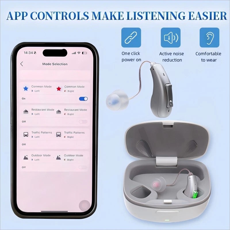 ClearTone OTC Hearing Aids With Bluetooth, Rechargeable Hearing Aids For